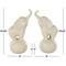10.5" White Ceramic Elephant Trumpeting Decorative Sculpture with Round Base Set
